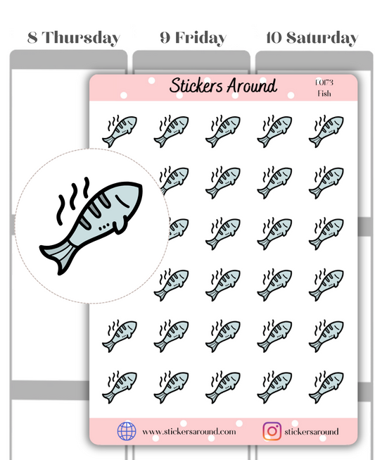 Grilled Fish Icon Planner Stickers