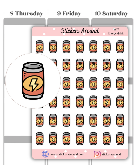 Energy Drink Icon Planner Stickers