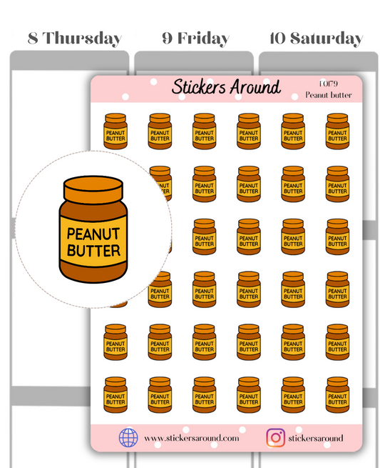Peanut Butter Icon Planner Stickers