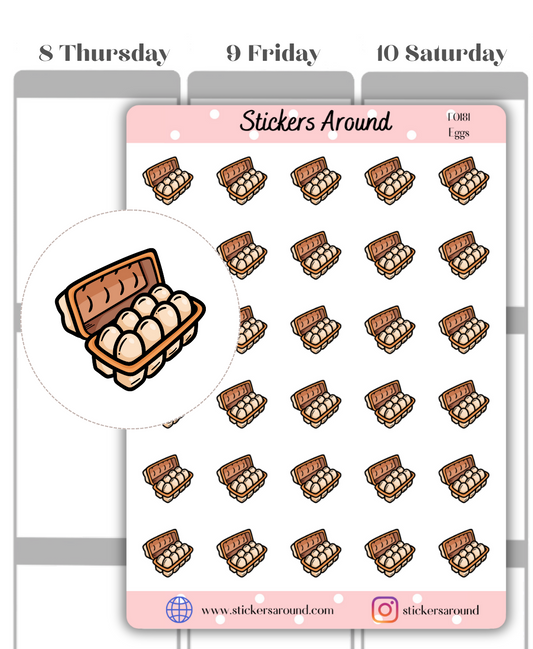 Carton of Eggs Icon Planner Stickers