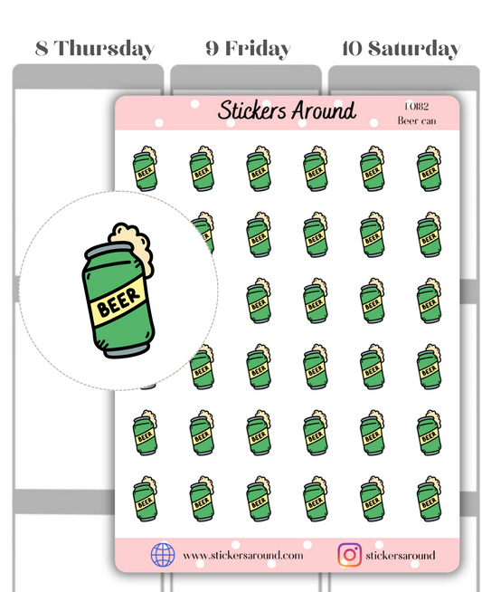 Beer Can Icon Planner Stickers