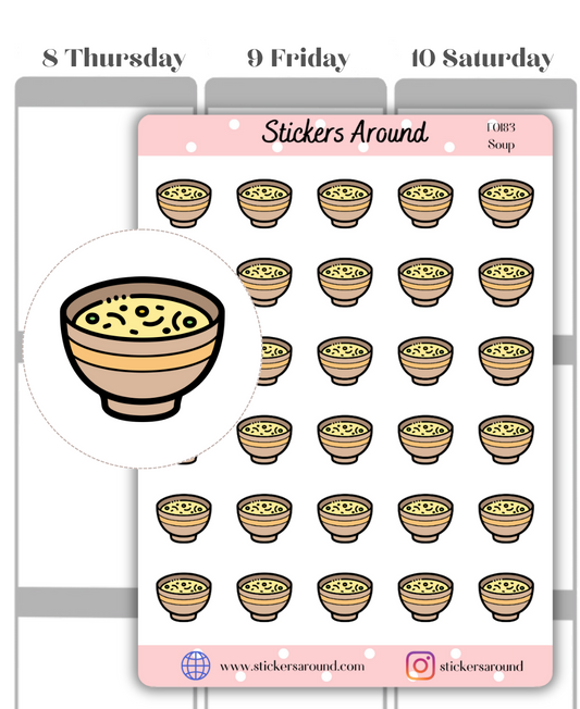 Bowl of Soup Icon Planner Stickers