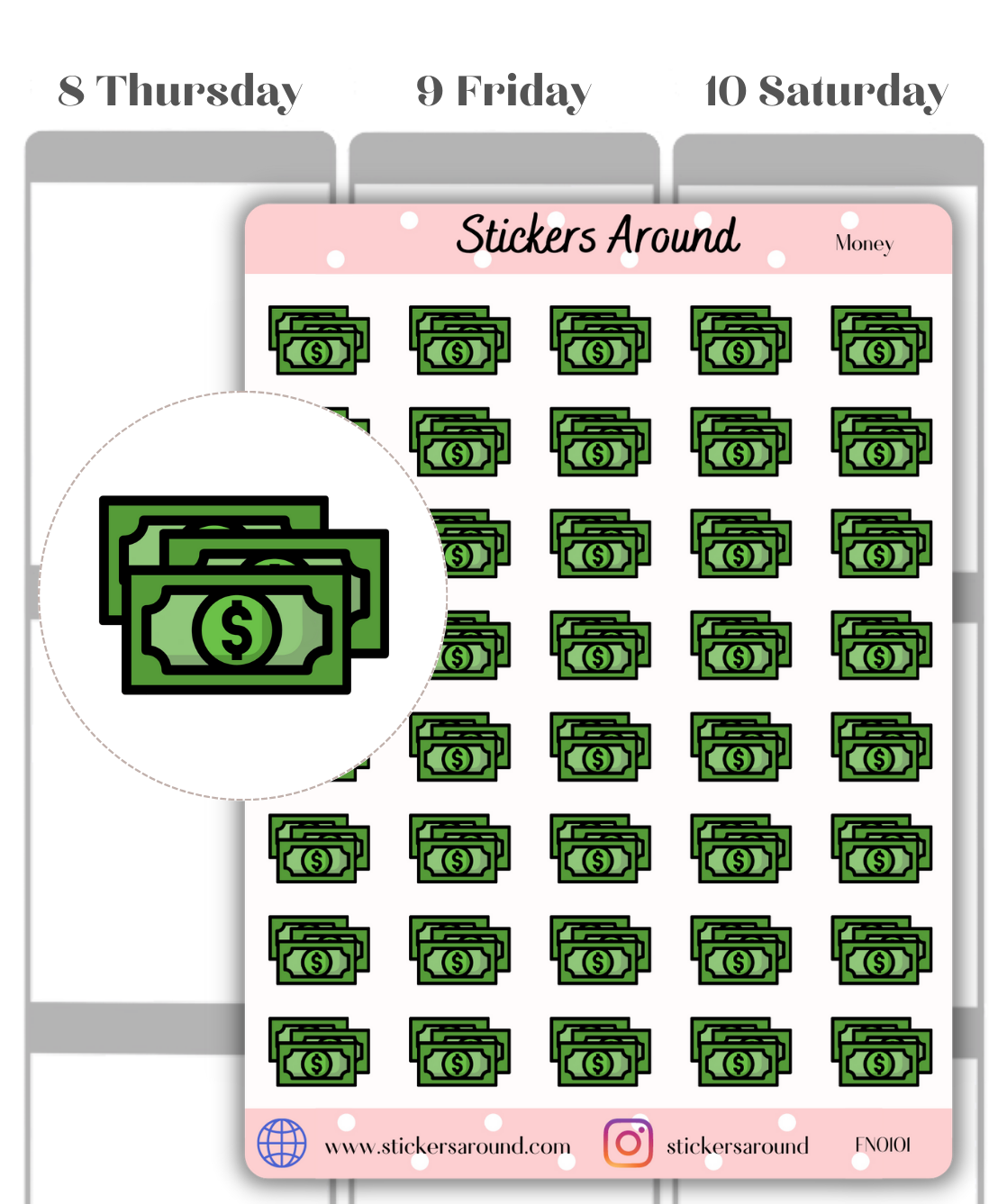Cash Icon Planner Sticker – Stickers Around