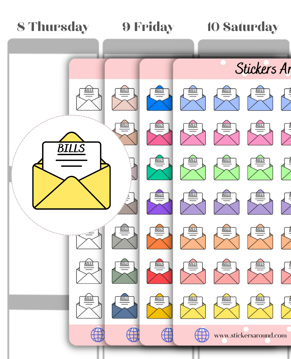 Bill Sticker Bill Icon Planner Sticker – Stickers Around