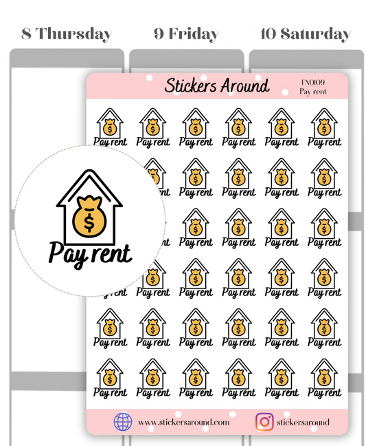 Pay Rent Icon Planner Sticker