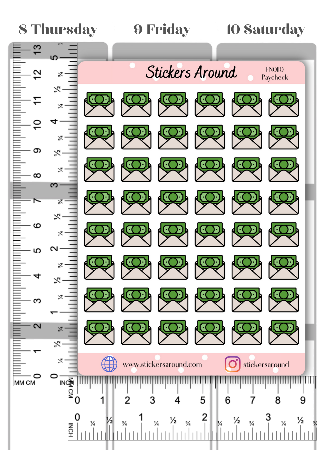 Paycheck Icon Planner Sticker