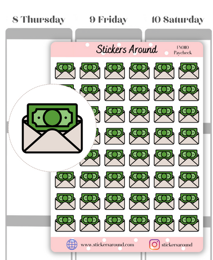 Paycheck Icon Planner Sticker