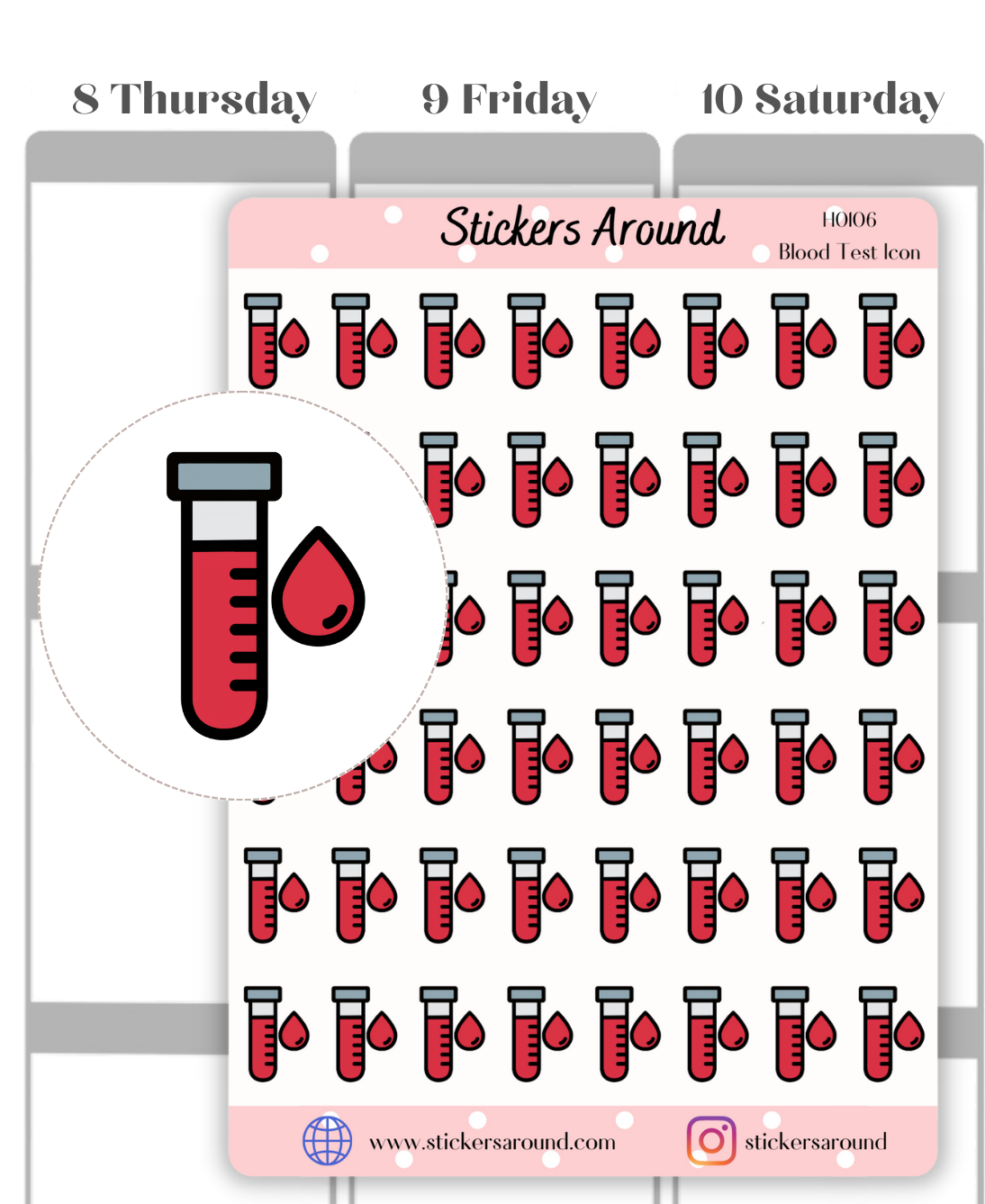 Blood Test Icon Planner Stickers