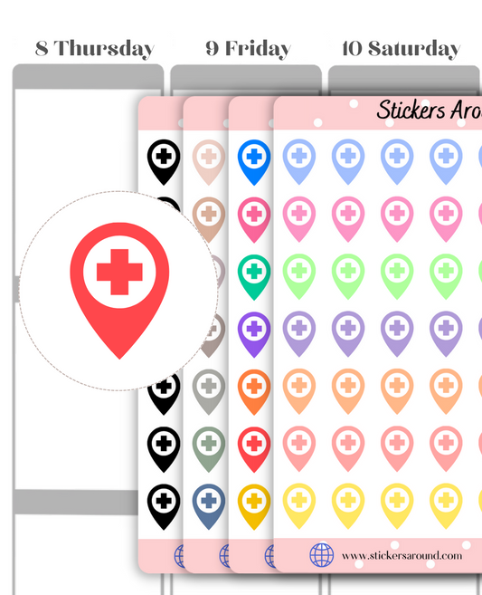 Hospital Location Marker Planner Sticker