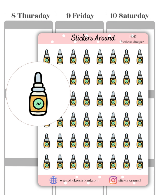 Medicine Dropper Icon Planner Stickers