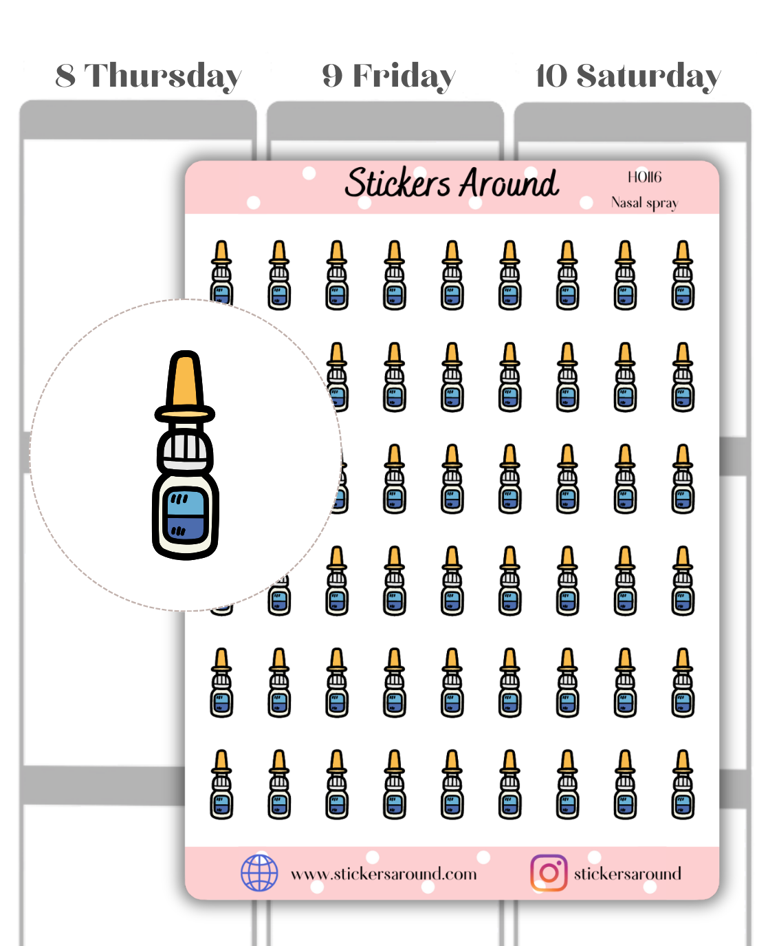 Nasal Spray Icon Planner Stickers 