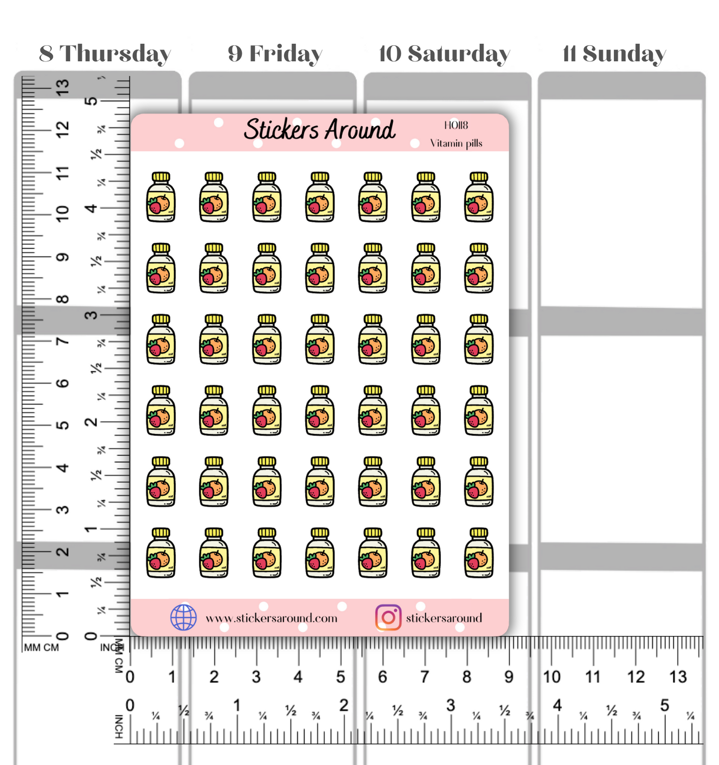 Vitamin Pills Icon Planner Stickers