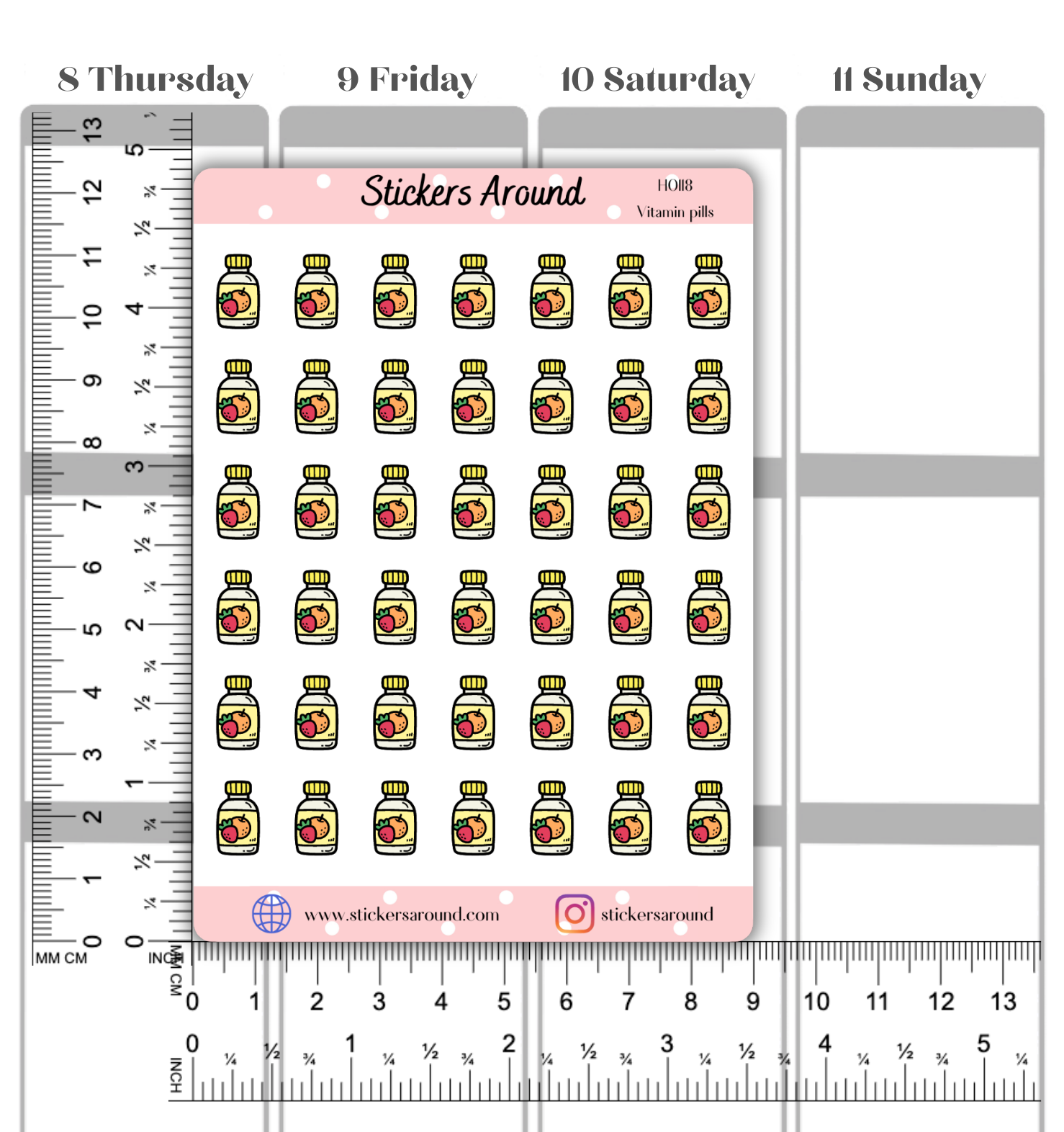 Vitamin Pills Icon Planner Stickers