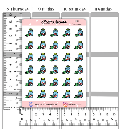 Supplements Icon Planner Stickers