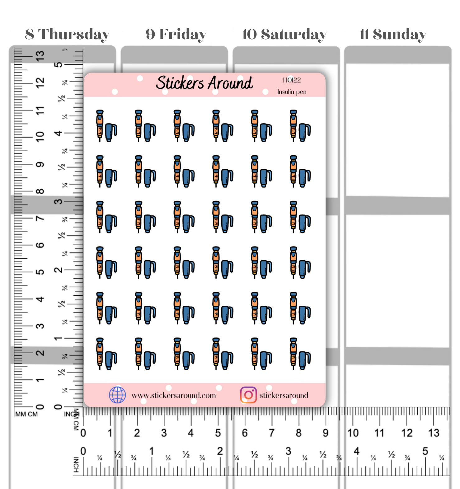 Insulin Pen Icon Planner Stickers