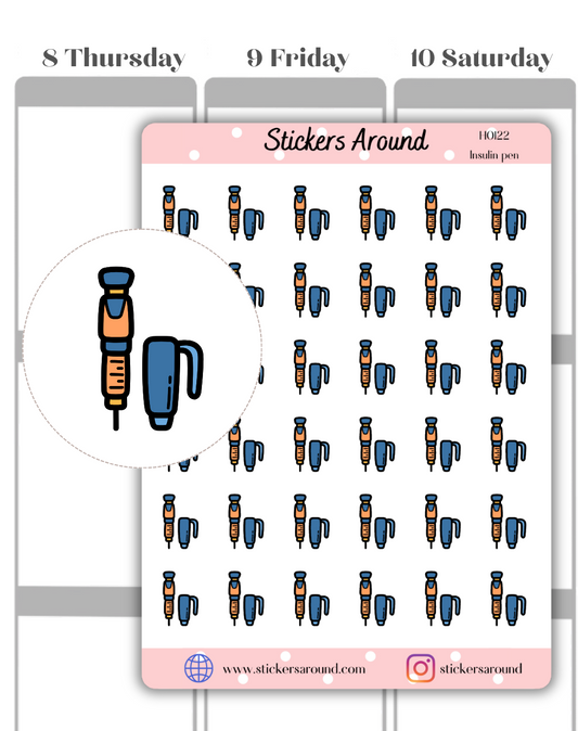 Insulin Pen Icon Planner Stickers