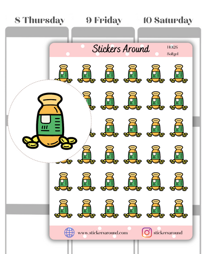 Soft Gel Capsules Icon Planner Stickers