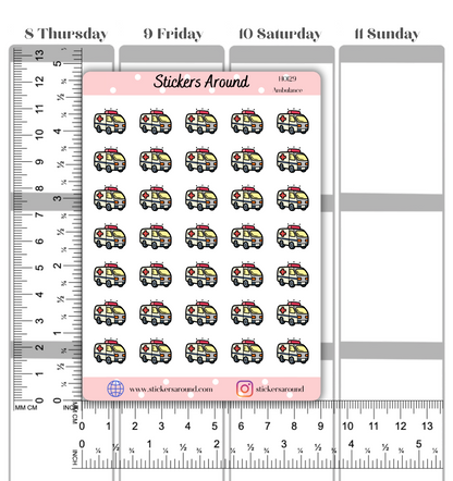 Ambulance Icon Planner Stickers 