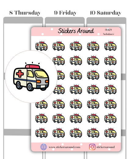 Ambulance Icon Planner Stickers 