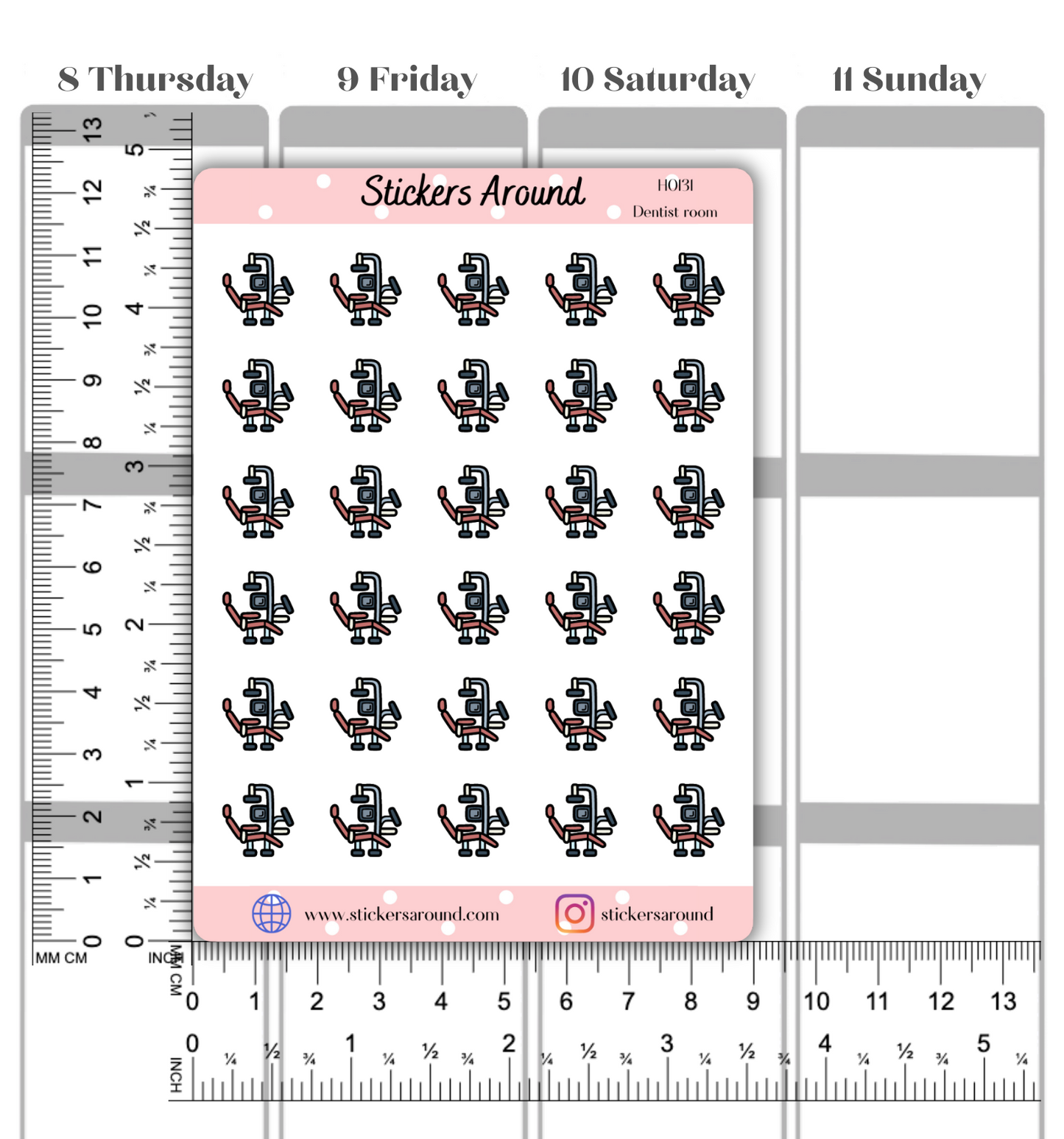 Dental Chair Icon Planner Stickers 
