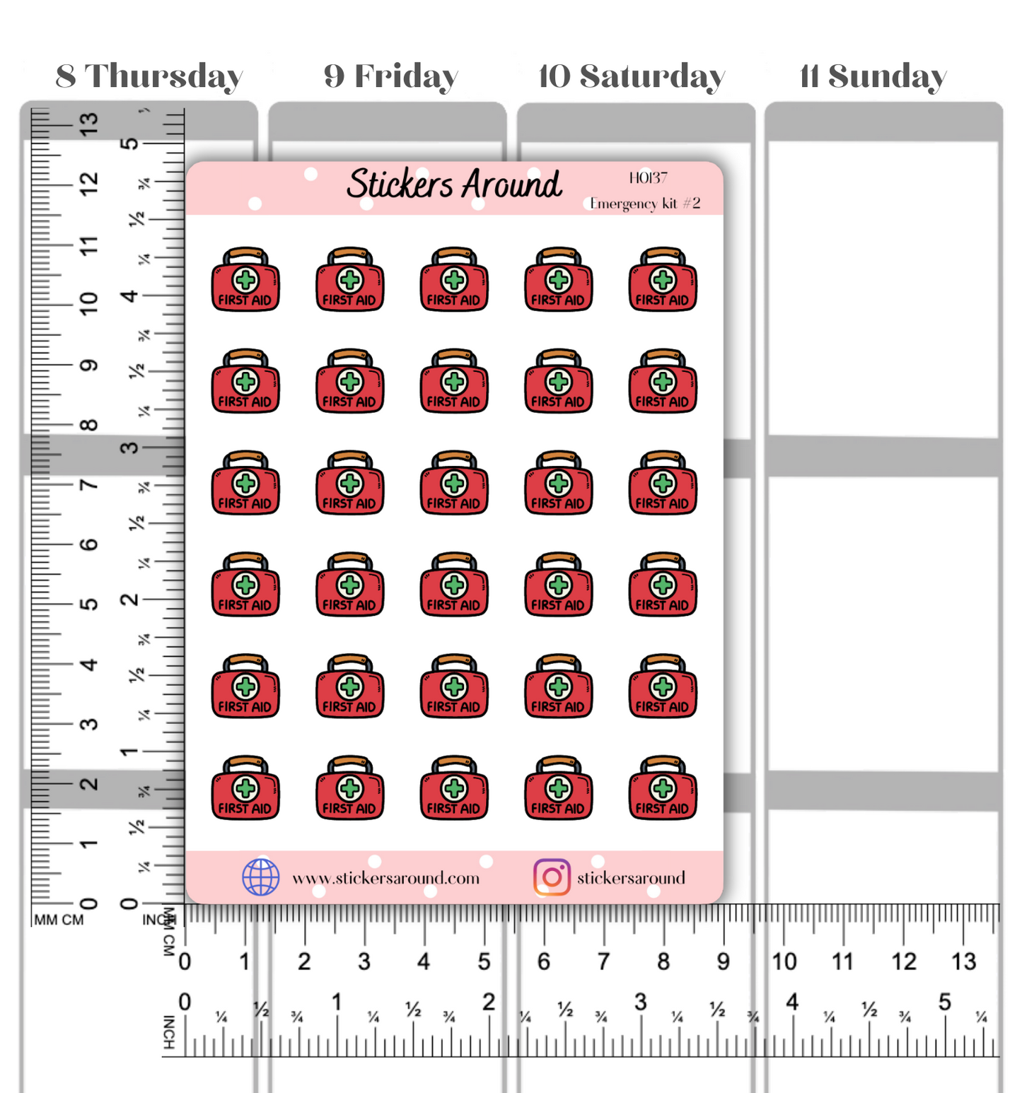 Emergency Kit Icon Planner Stickers