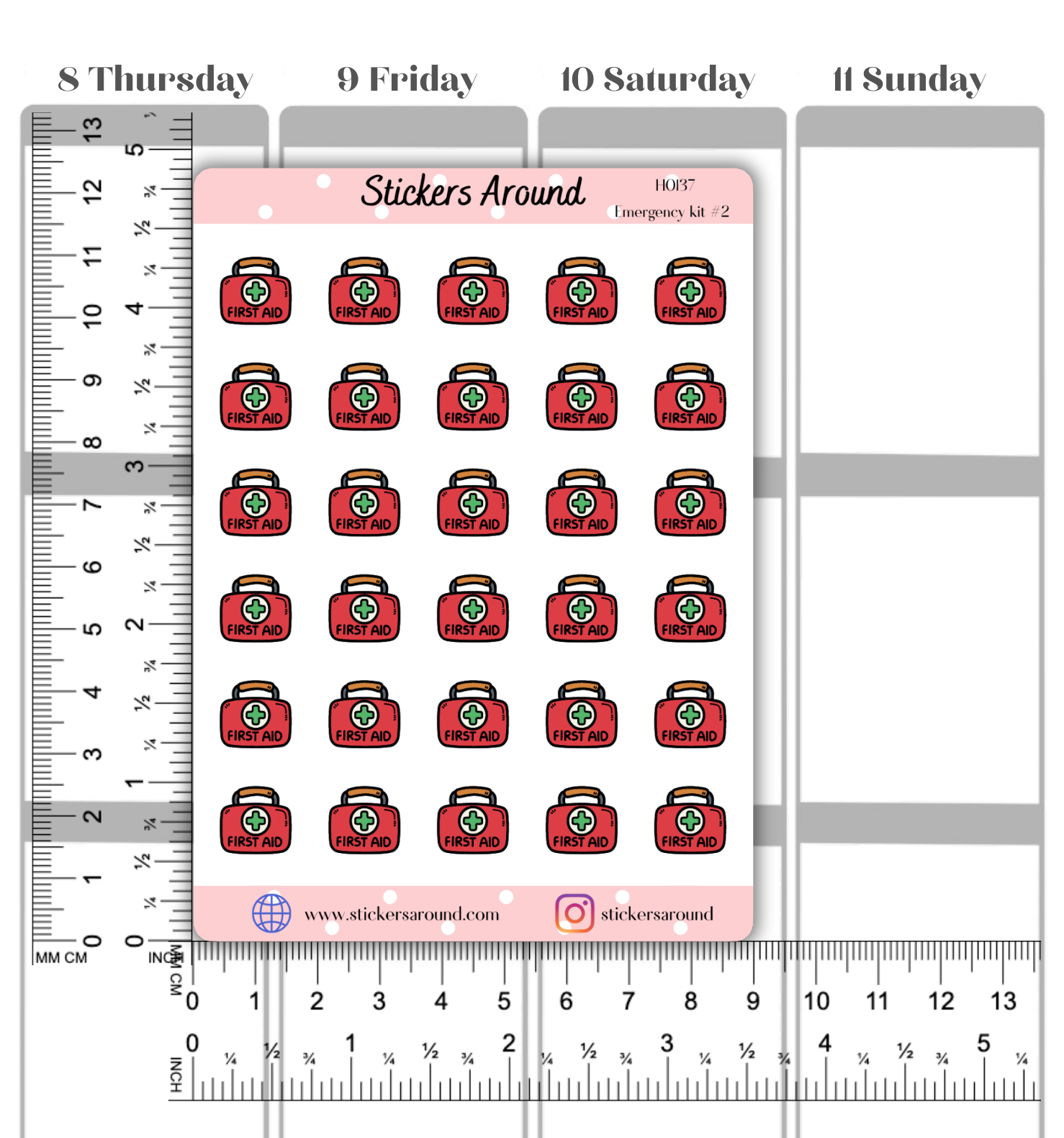 Emergency Kit Icon Planner Stickers