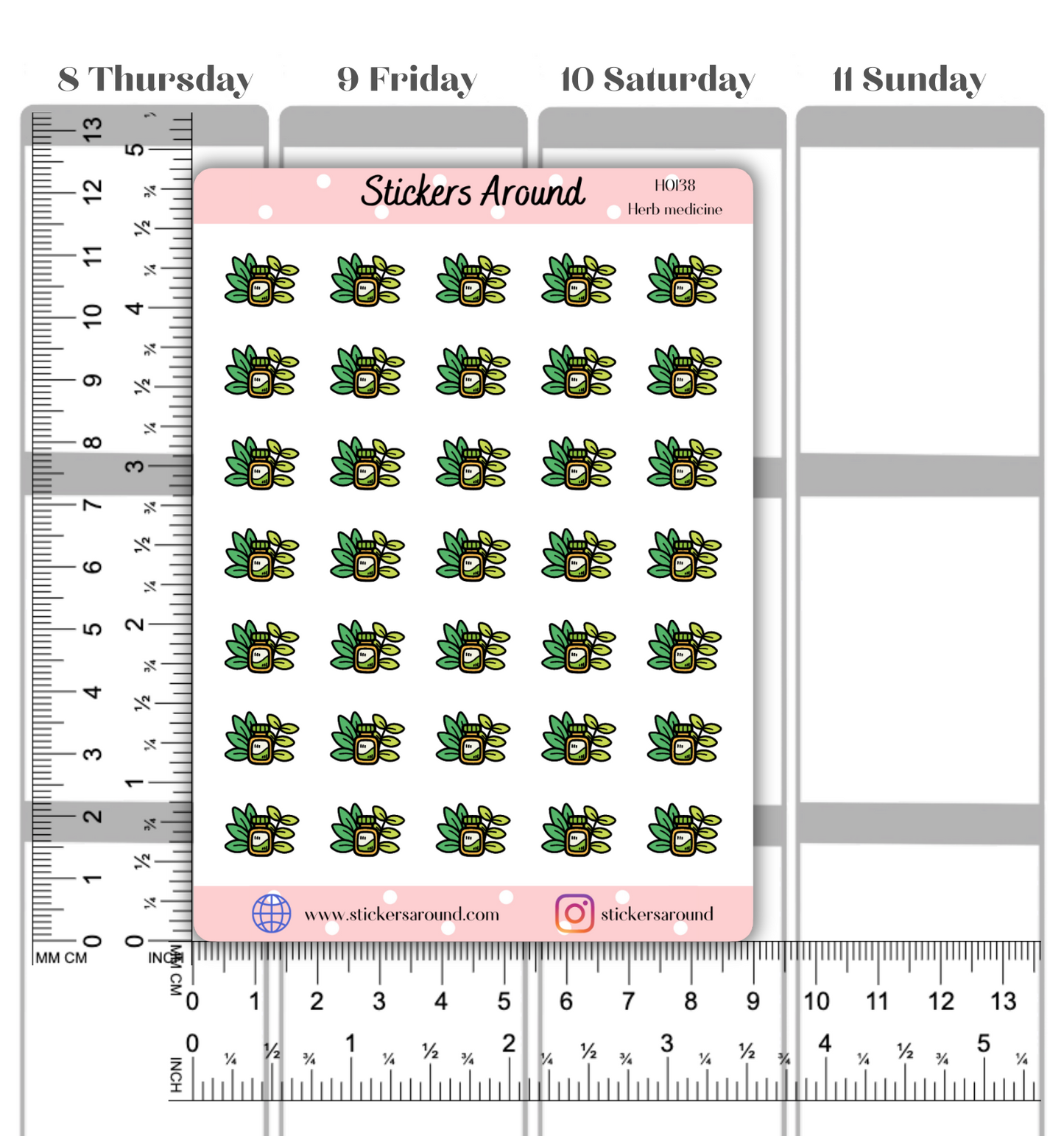Herb Medicine Icon Planner Stickers