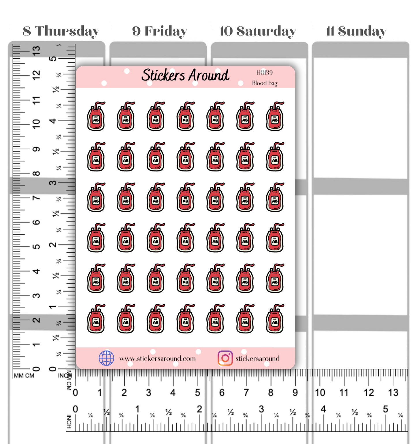 Blood Bag Icon Planner Stickers