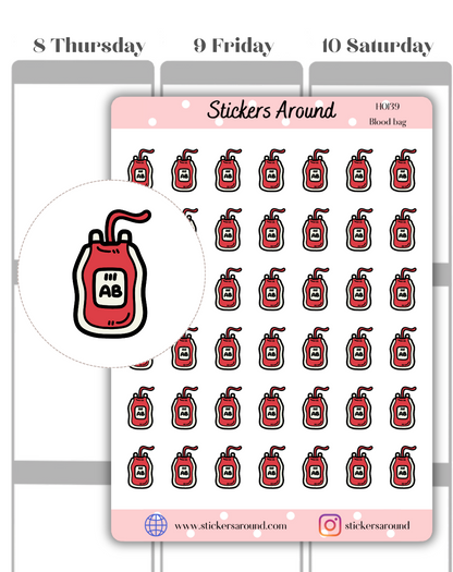 Blood Bag Icon Planner Stickers