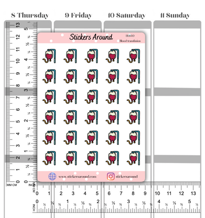 Blood Transfusion Icon Planner Stickers 