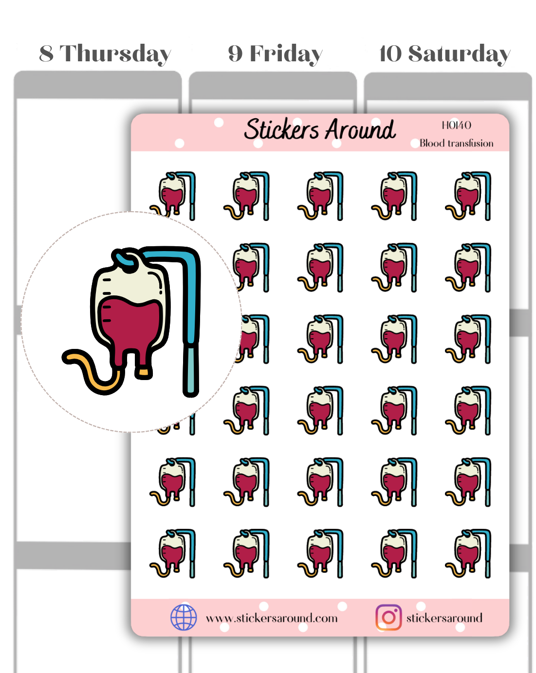 Blood Transfusion Icon Planner Stickers 