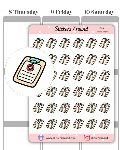 Medical Chart Icon Planner Stickers