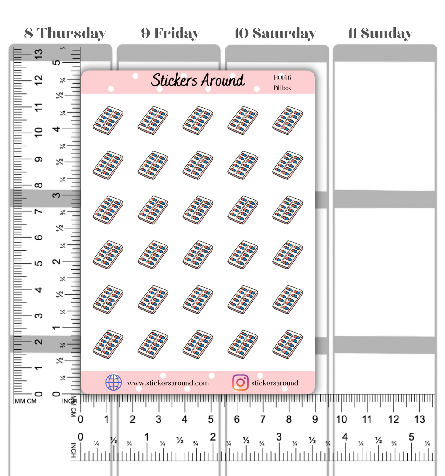 Pill Box Icon Planner Stickers