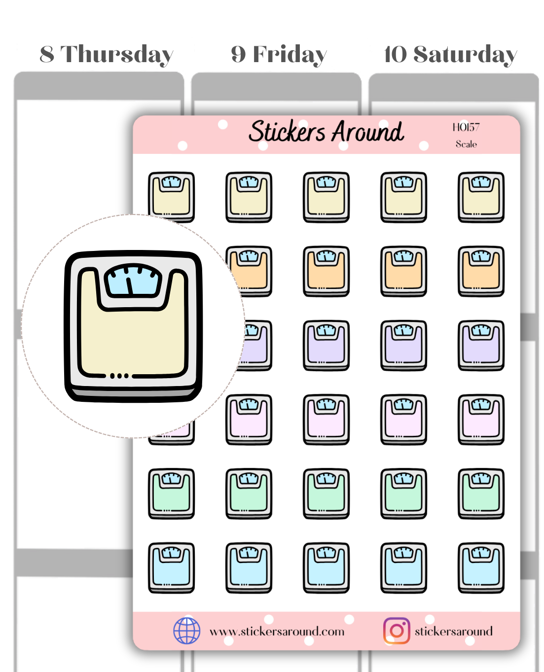 Scale Kit Icon Planner Stickers