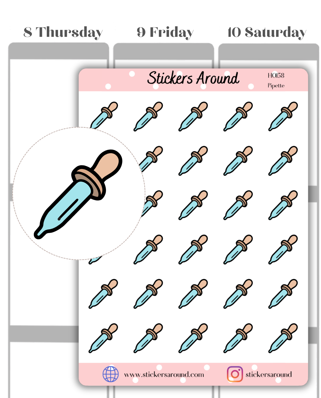 Sticker Pipite Pipette Icon Planner Stickers – Stickers Around
