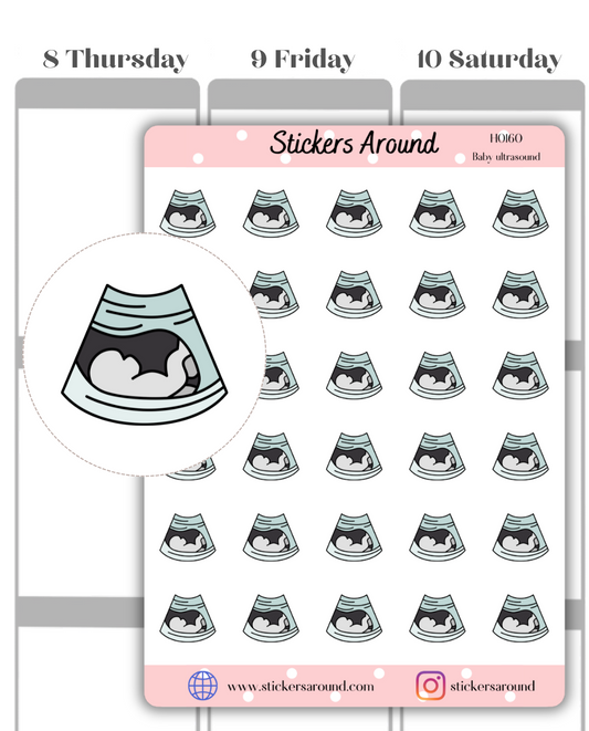 Baby Ultrasound Icon Planner Stickers