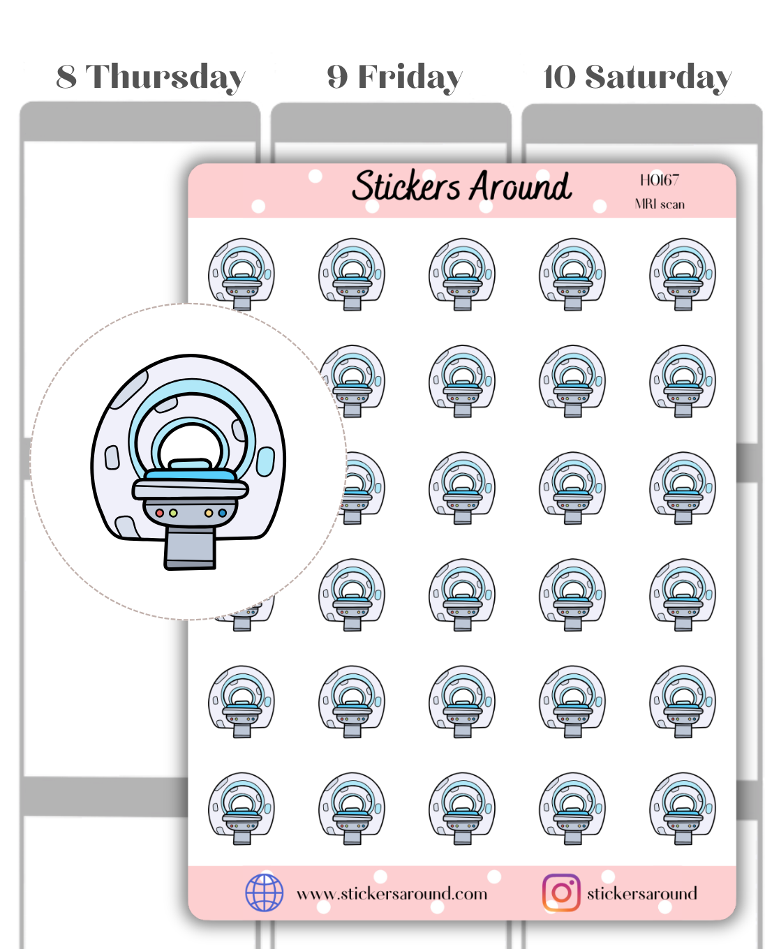 Mri Scanner Sticker MRI Scan Icon Planner Stickers – Stickers Around
