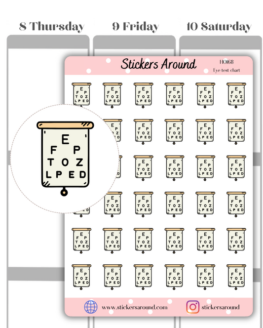 Eye Test Chart Icon Planner Stickers