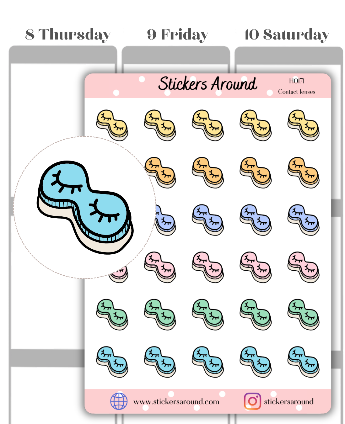 Contact Lenses Icon Planner Stickers