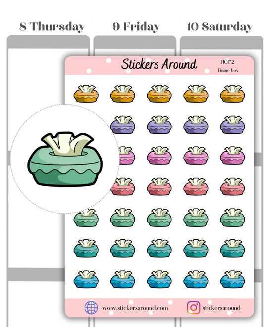 Tissue Box Icon Planner Stickers