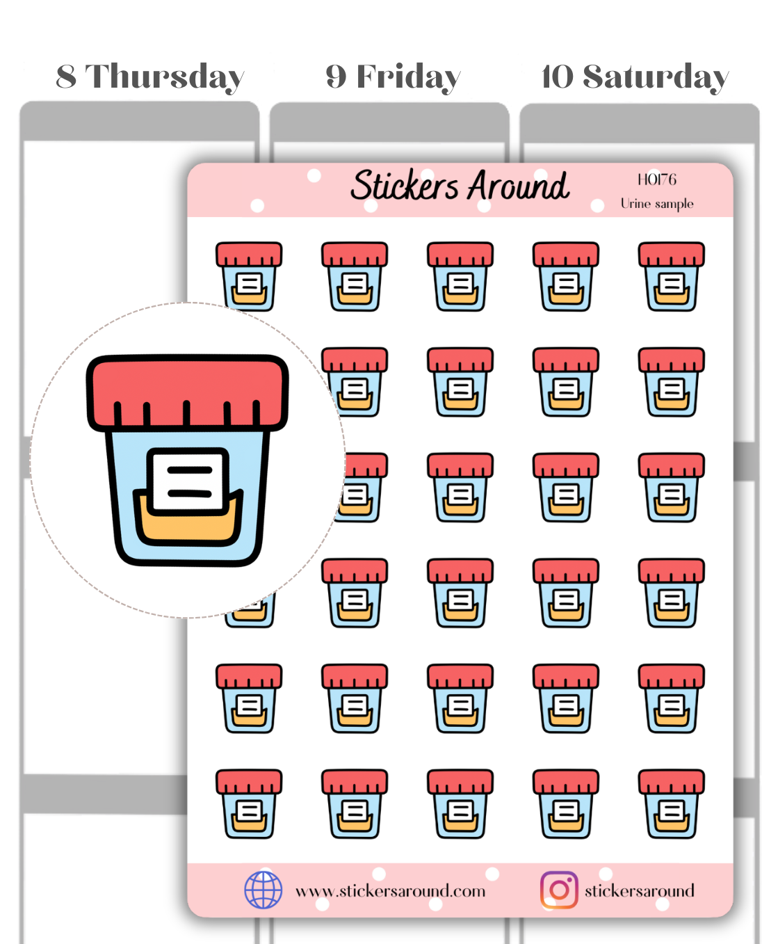 Urine Sample Icon Planner Stickers