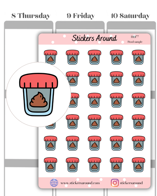 Stool Sample Icon Planner Stickers