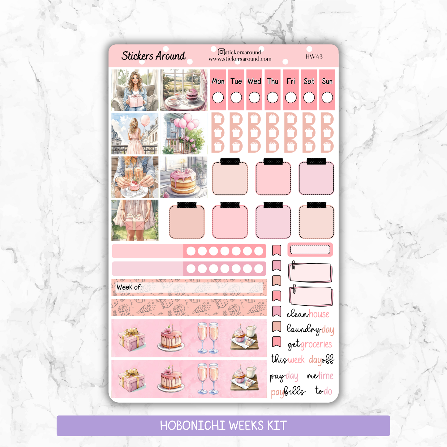 Birthday Party - Hobonichi Weeks Planner Stickers (White Girl Edition)
