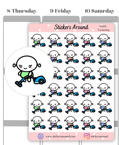 Vacuuming Planner Sticker