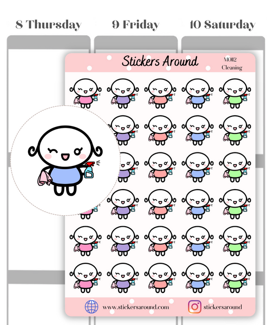 Spray Bottle Cleaning Planner Sticker