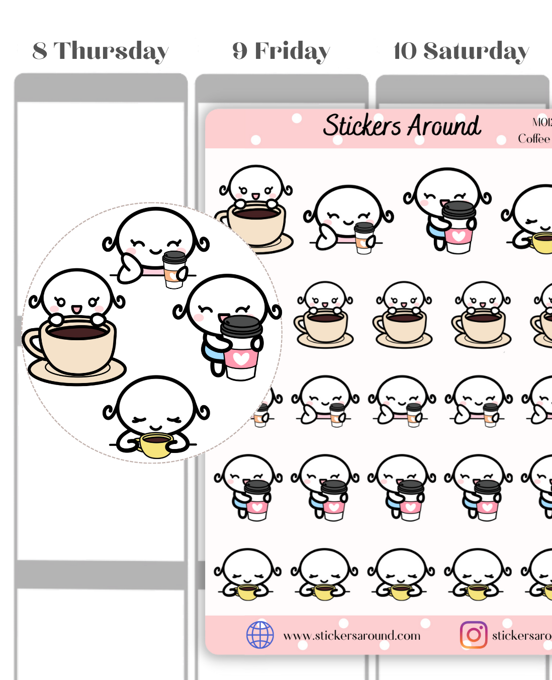 Sticker Full Time Coffee Time Planner Sticker – Stickers Around