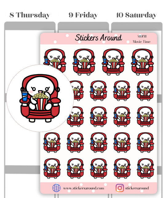 Movie Time Planner Sticker