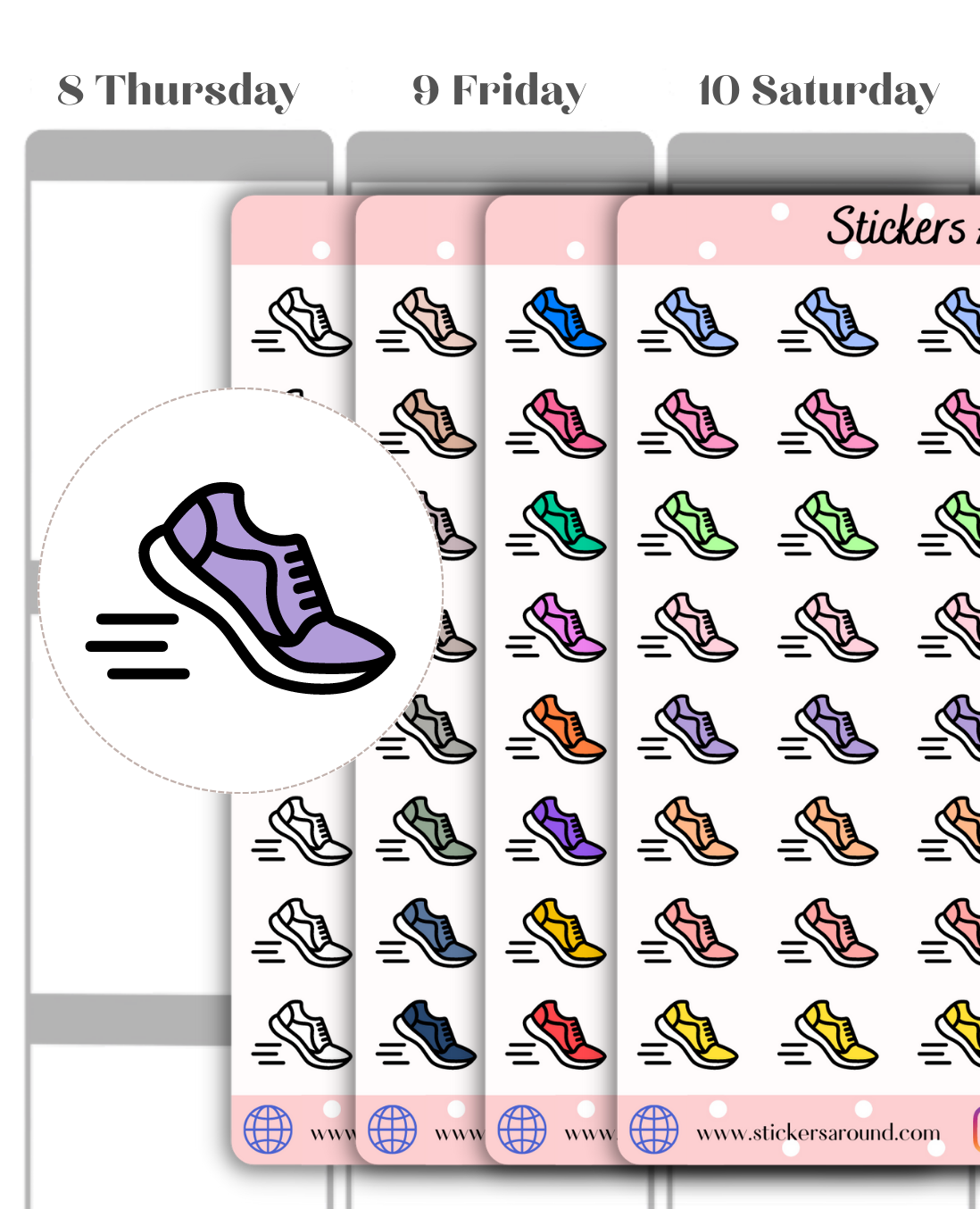 Running Shoes Planner Stickers