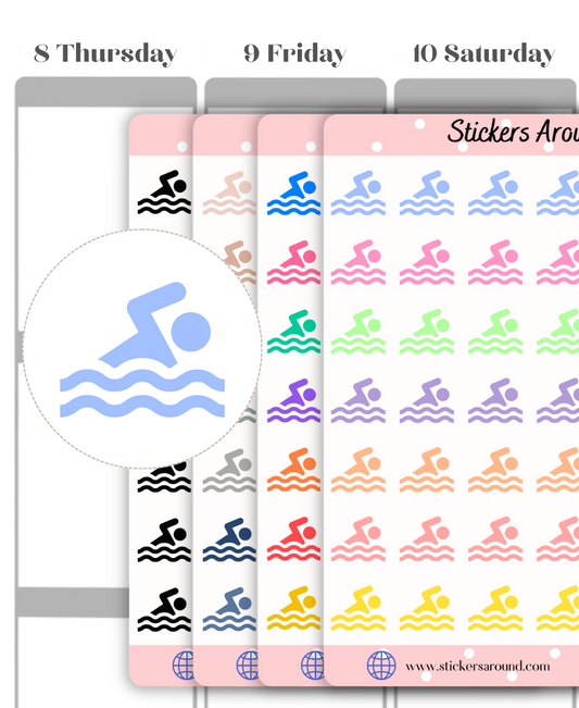 Swimming Icon Planner Stickers