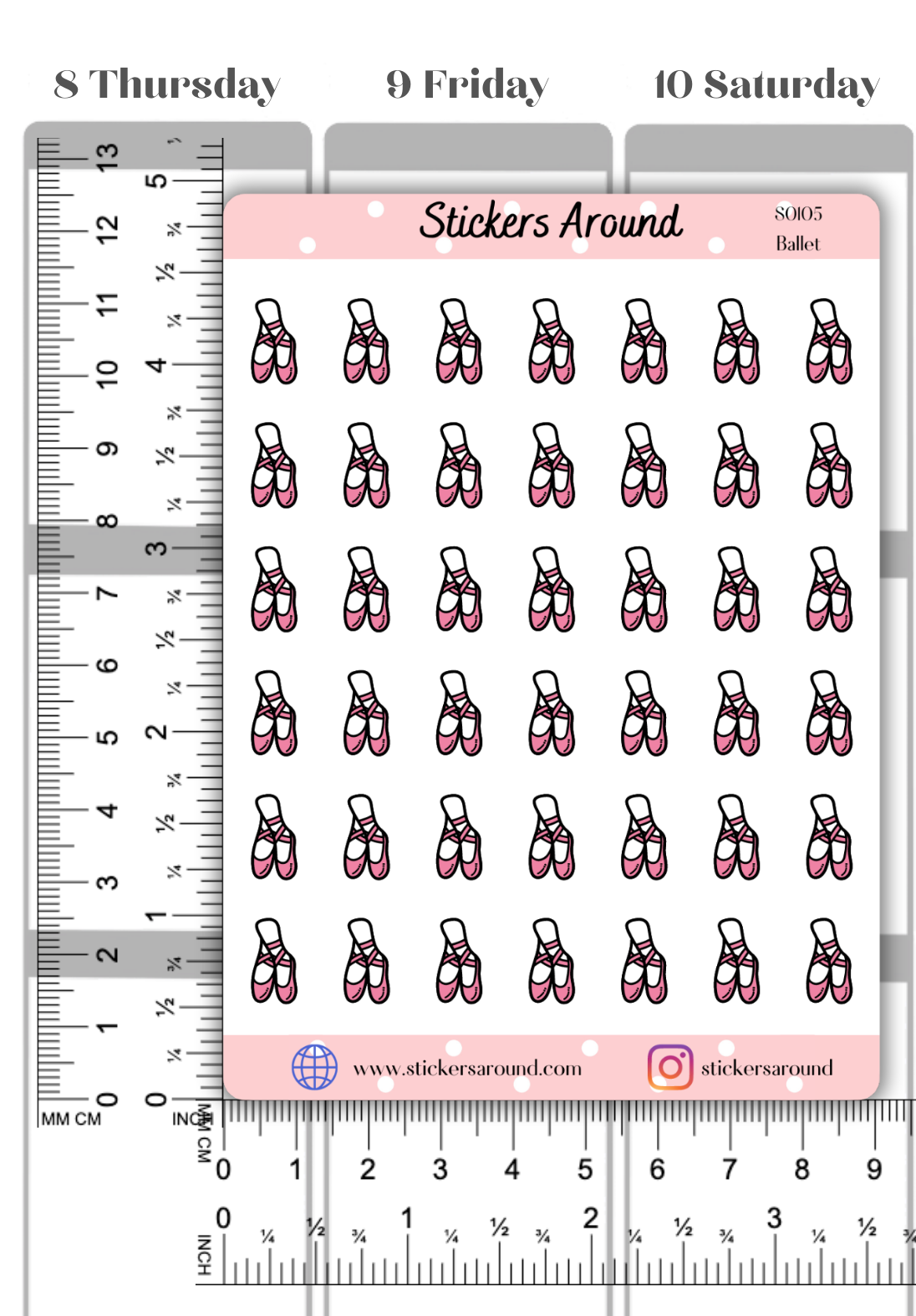 Ballet Pointe Shoes Planner Sticker